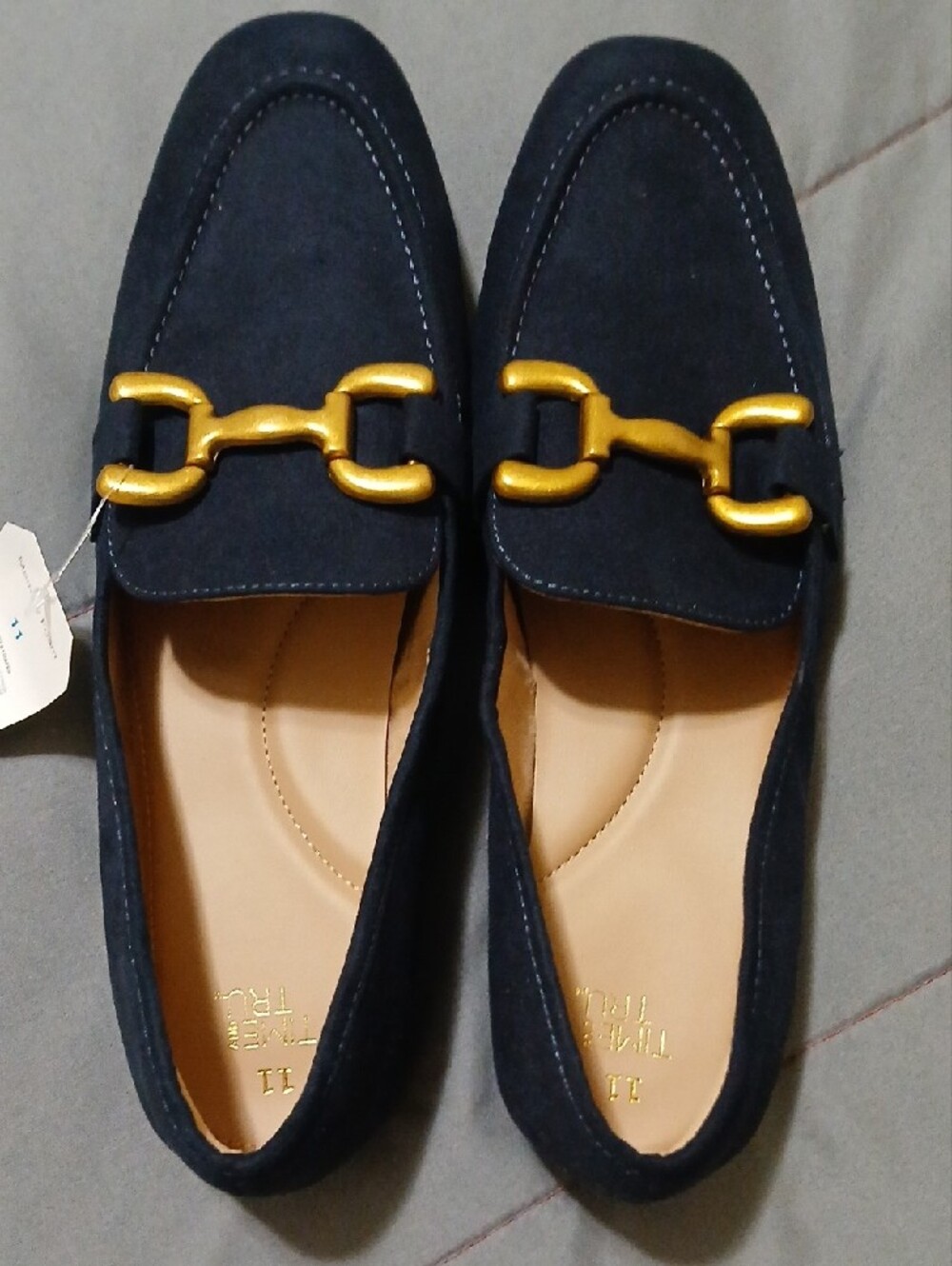 Time and Tru Women's 11 Faux Leather Buckle Loafers - Picture 4 of 9